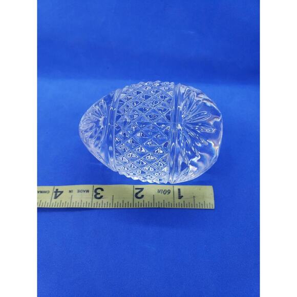 Vintage French Crystal Pineapple Egg Shaped Paperweight Cut Glass France - Picture 6 of 8